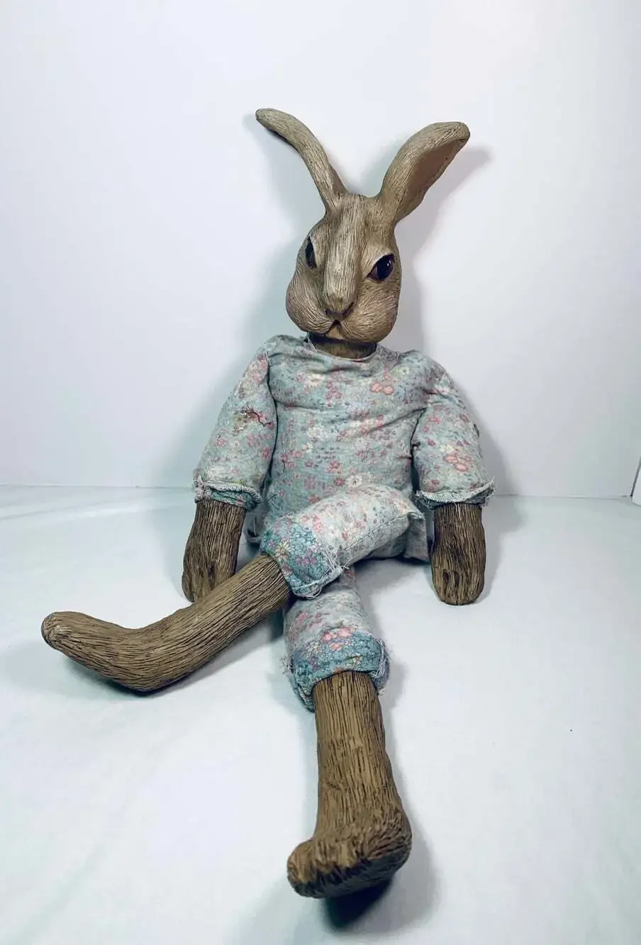 Bunny Rabbit Ceramic  head and feet brown craft